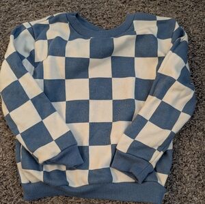 Blue and White Checkered Pullover